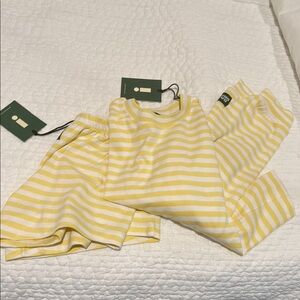 Daily drills striped cotton mini shorts set
